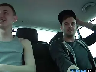 Making a gay sex vid inside a moving van